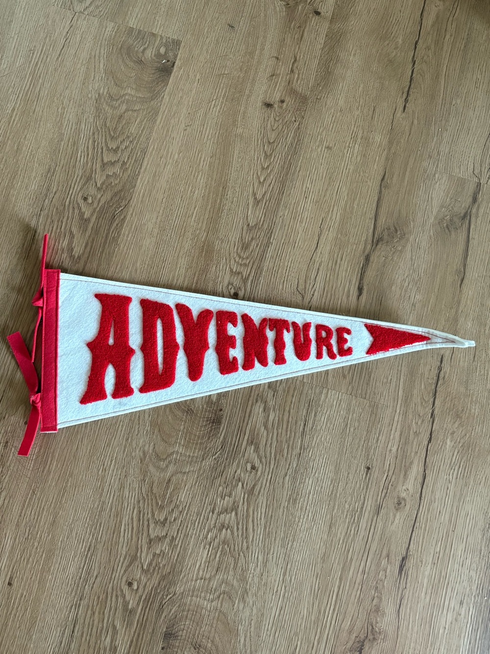 Adventure Felt Pennant Banner - White & Red